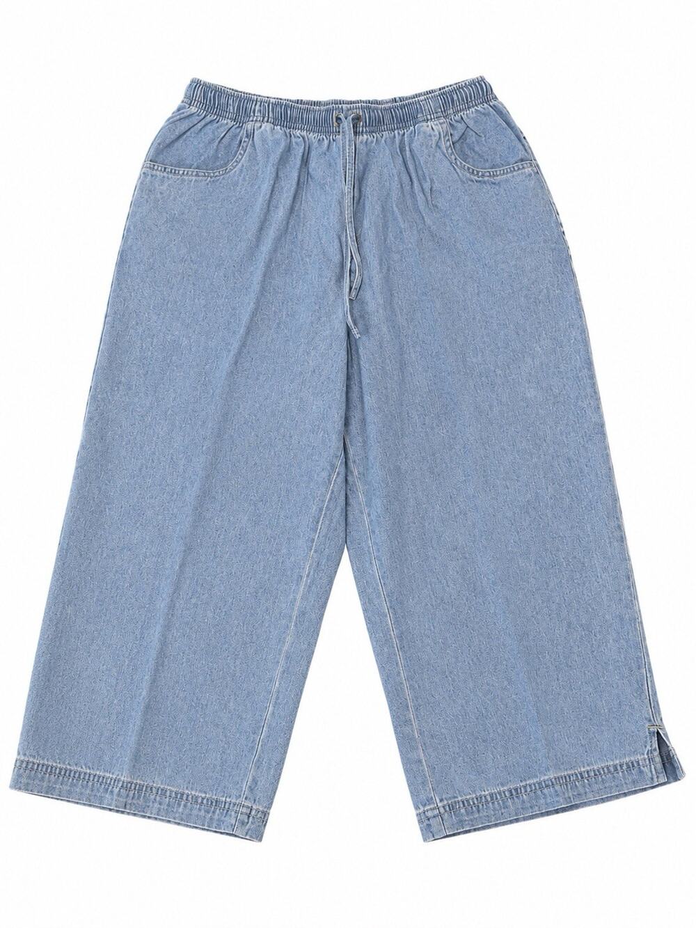 Kim Rogers Women’s Chambray Pull-On Crop Pants Blue Size M